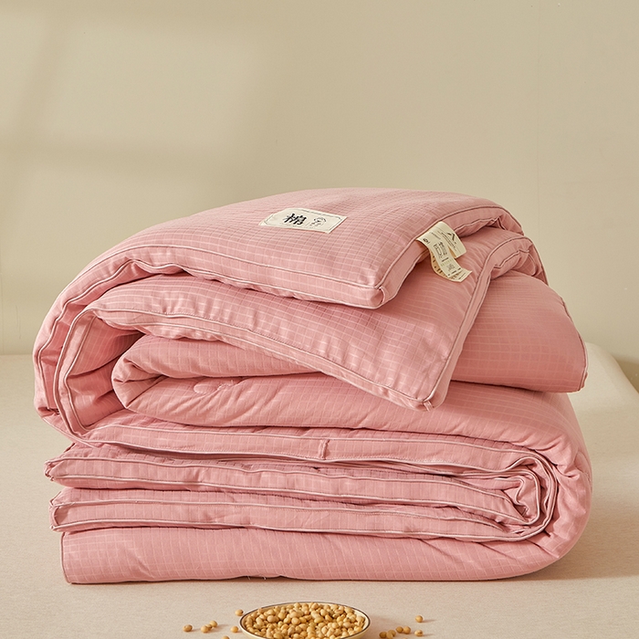 优雅星家纺 2026新款提花A类原棉大豆纤维被子被芯春秋被冬被供货直播网销 豆沙色