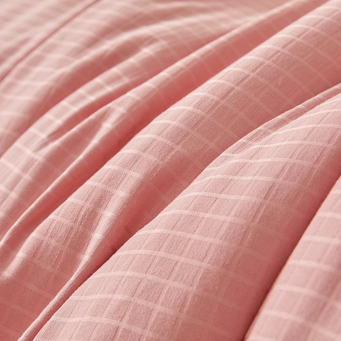 91家纺网 家纺一手货源 找家纺 优雅星家纺 2026新款提花A类原棉大豆纤维被子被芯春秋被冬被供货直播网销 豆沙色