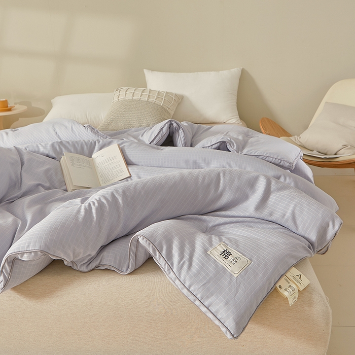 91家纺网 家纺一手货源 找家纺 优雅星家纺 2026新款提花A类原棉大豆纤维被子被芯春秋被冬被供货直播网销 灰色
