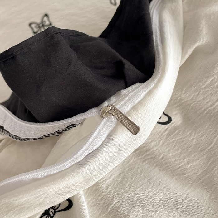 91家纺网 家纺一手货源 找家纺 同田家纺 2026新款云感双层纱花边床盖四件套 床盖-蝴蝶结