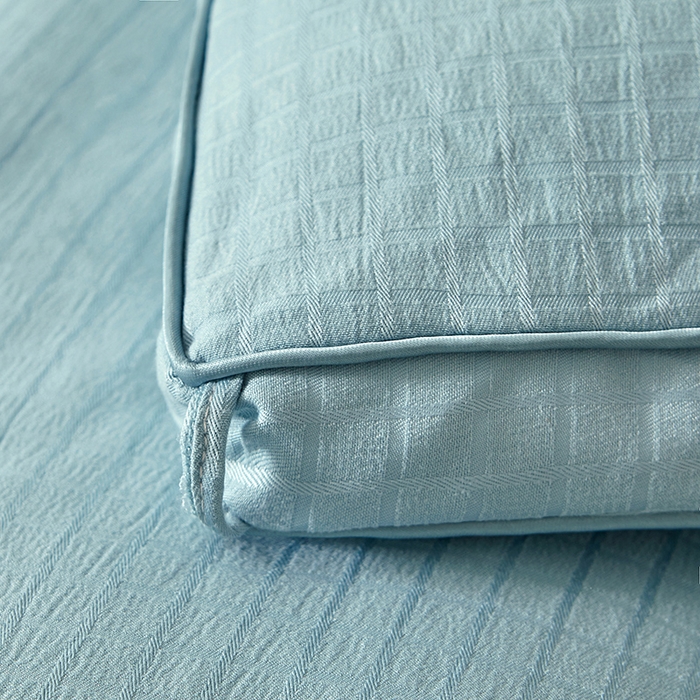 91家纺网 家纺一手货源 找家纺 优雅星家纺 2026新款提花A类原棉大豆纤维被子被芯春秋被冬被供货直播网销 蓝色