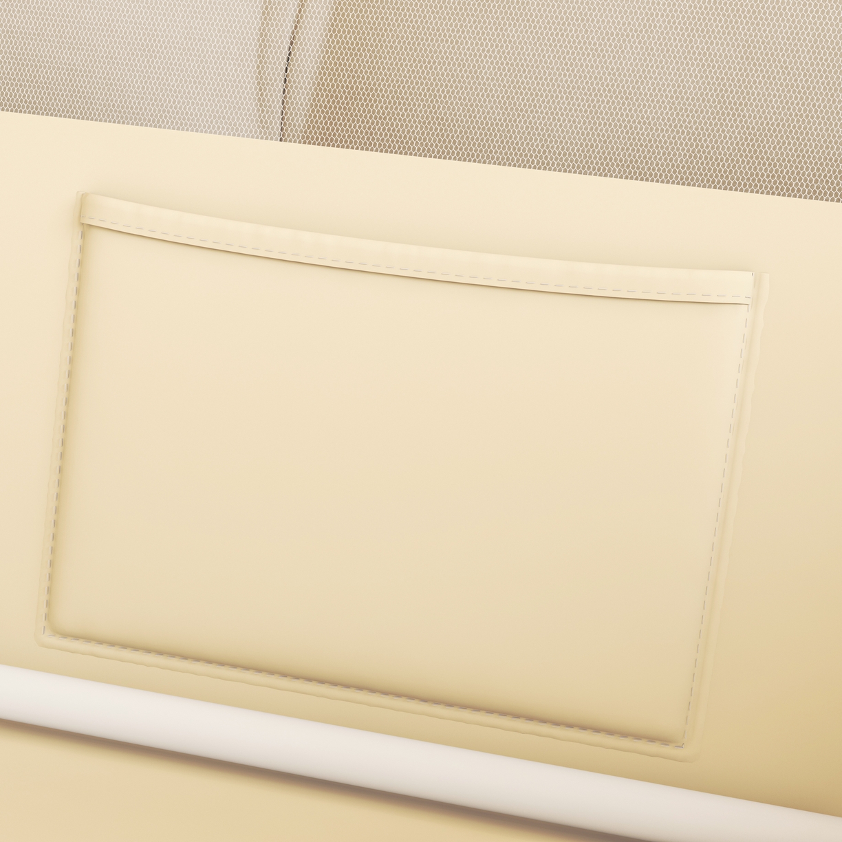 91家纺网 家纺一手货源 找家纺 初心家纺 2026新款时尚ins拉链式防摔坐床 床帘款遮光蚊帐 米黄（带帘）