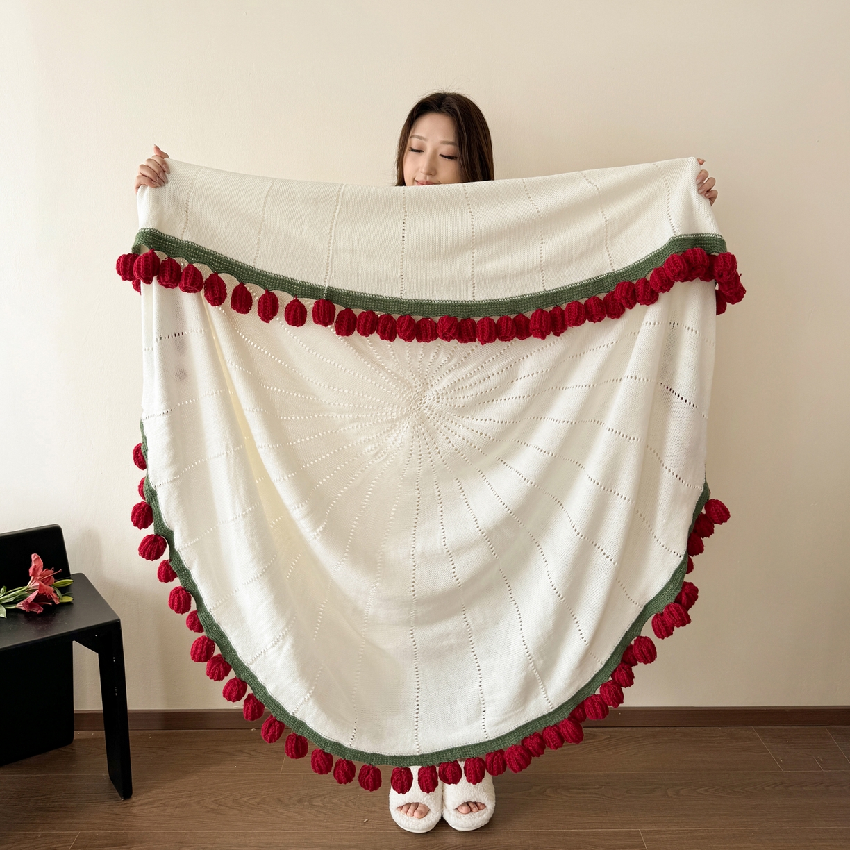 91家纺网 家纺一手货源 找家纺 （总）丹本家纺 2026新款送礼神器网红直播热款玫瑰花束毯多功能毛毯盖毯