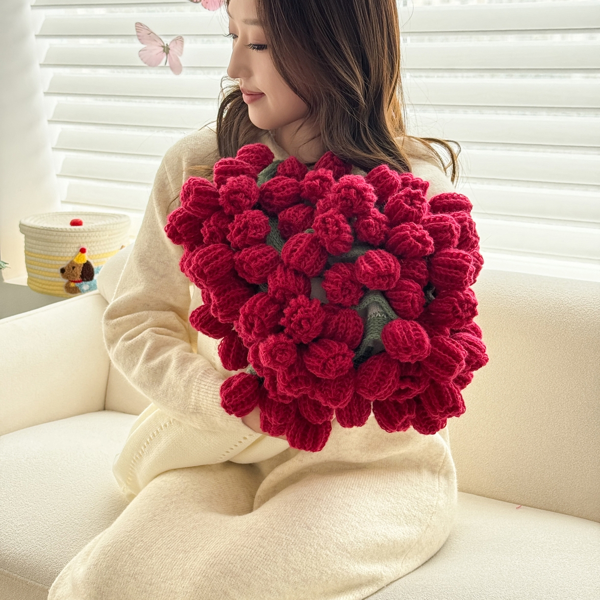 91家纺网 家纺一手货源 找家纺 丹本家纺 2026新款送礼神器网红直播热款玫瑰花束毯多功能毛毯盖毯 永绽花束-炽热纯红