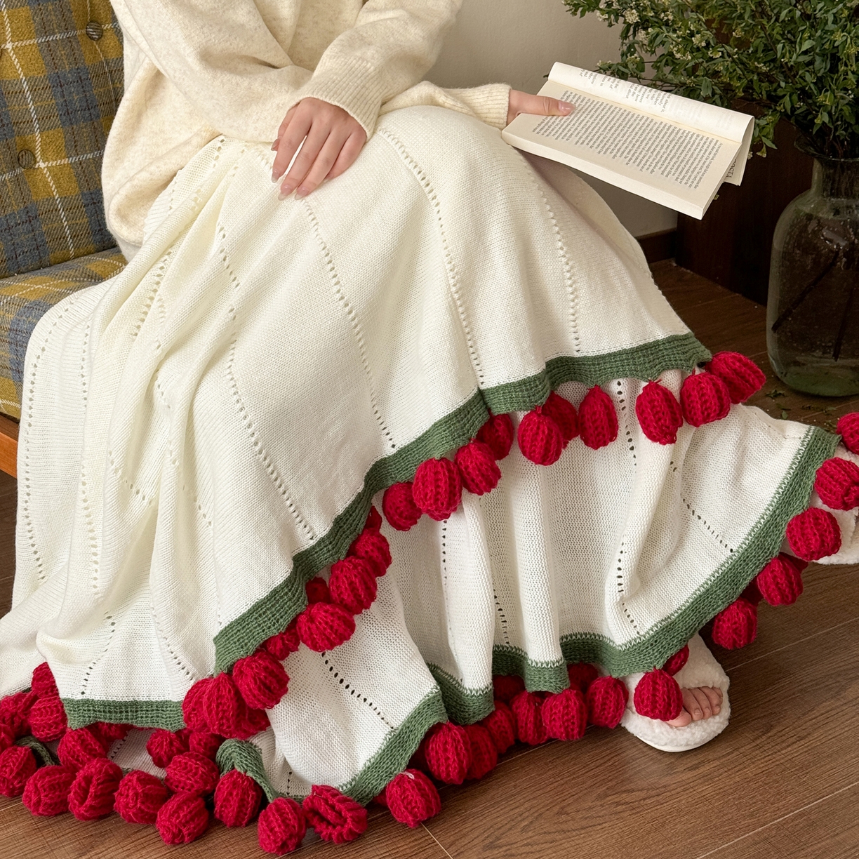 91家纺网 家纺一手货源 找家纺 （总）丹本家纺 2026新款送礼神器网红直播热款玫瑰花束毯多功能毛毯盖毯