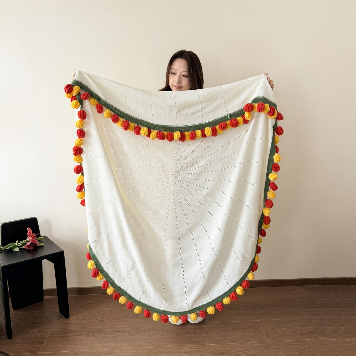 91家纺网 家纺一手货源 找家纺 丹本家纺 2026新款送礼神器网红直播热款玫瑰花束毯多功能毛毯盖毯 永绽花束-落日金红