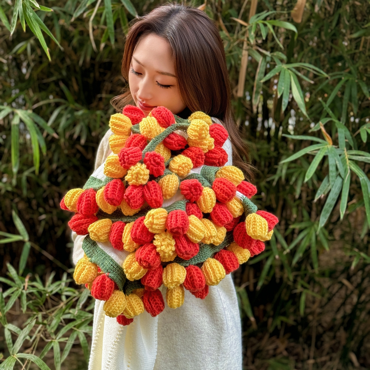 91家纺网 家纺一手货源 找家纺 丹本家纺 2026新款送礼神器网红直播热款玫瑰花束毯多功能毛毯盖毯 永绽花束-落日金红