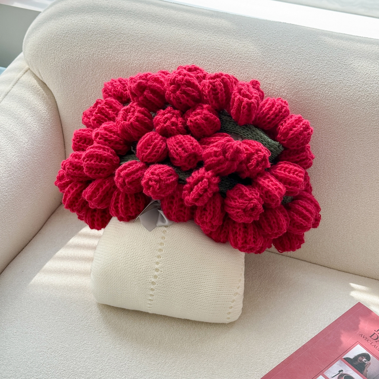 丹本家纺 2026新款送礼神器网红直播热款玫瑰花束毯多功能毛毯盖毯 永绽花束-炽热纯红