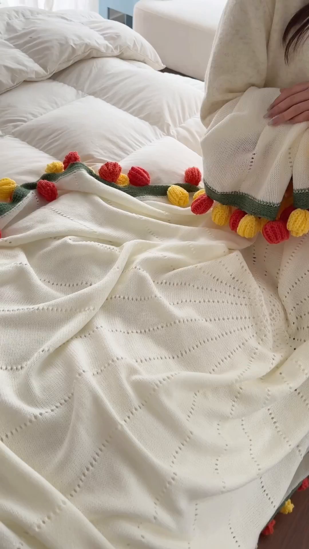 91家纺网 家纺一手货源 找家纺 丹本家纺 2026新款送礼神器网红直播热款玫瑰花束毯多功能毛毯盖毯 永绽花束-落日金红