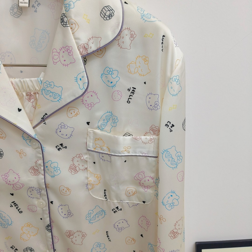 91家纺网 家纺一手货源 找家纺 （总）妍景家居生活馆 2026春夏新款冰雪丝-白色礼物KT家居服