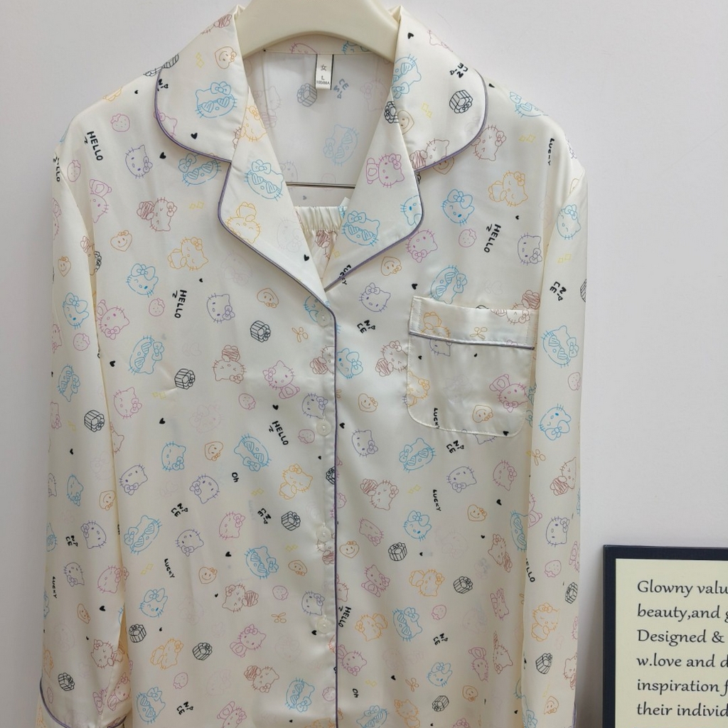 91家纺网 家纺一手货源 找家纺 （总）妍景家居生活馆 2026春夏新款冰雪丝-白色礼物KT家居服