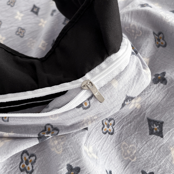 91家纺网 家纺一手货源 找家纺 同田家纺 2026新款云感双层纱花边床盖四件套 床盖-四叶草