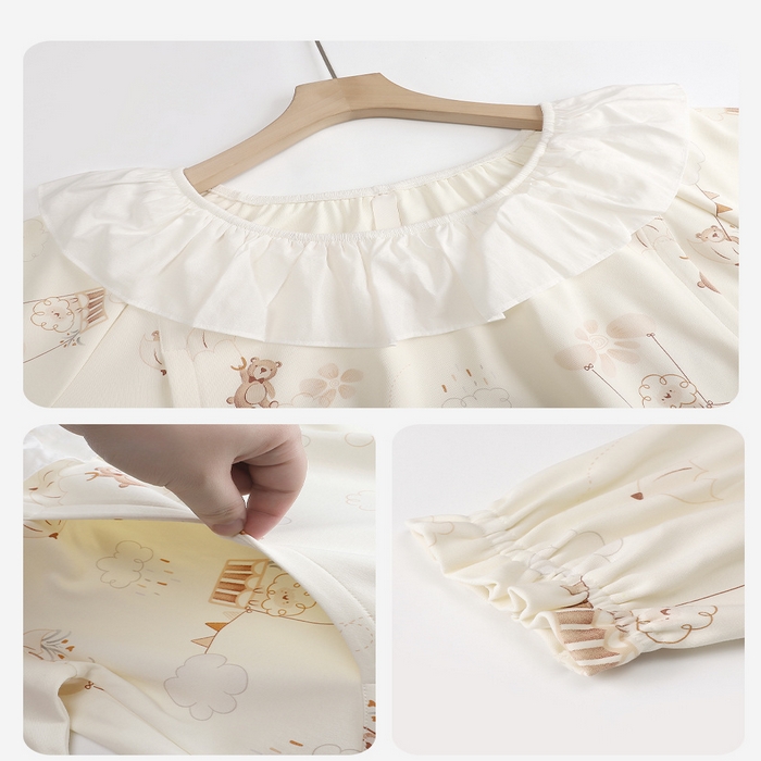 91家纺网 家纺一手货源 找家纺 （总）洛兰沙家居馆 新款纯棉拉架月子待产裙春季孕妇吸汗透气产后甜美可爱月子裙