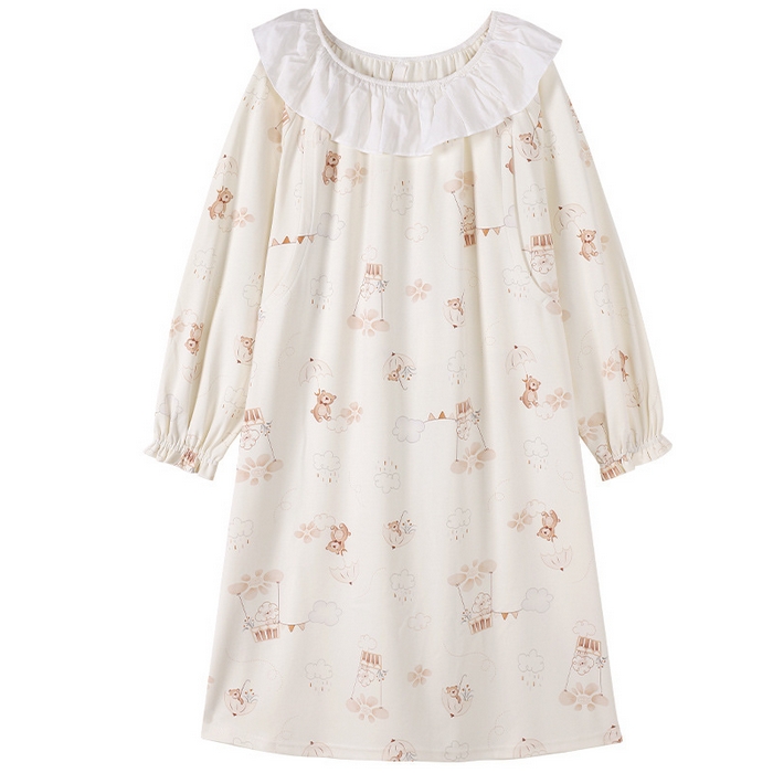 91家纺网 家纺一手货源 找家纺 （总）洛兰沙家居馆 新款纯棉拉架月子待产裙春季孕妇吸汗透气产后甜美可爱月子裙