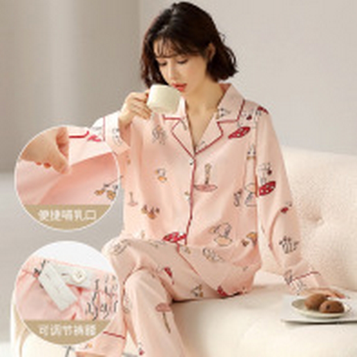 91家纺网 家纺一手货源 找家纺 （总）洛兰沙家居馆 26年春秋开衫沙罗布月子服批发孕妇产前产后甜美喂奶哺乳衣