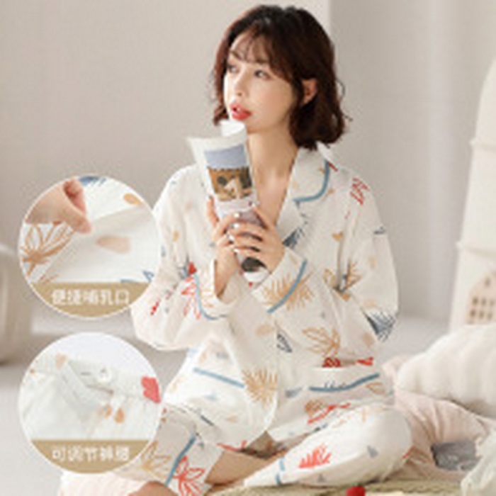 91家纺网 家纺一手货源 找家纺 （总）洛兰沙家居馆 26年春秋开衫沙罗布月子服批发孕妇产前产后甜美喂奶哺乳衣