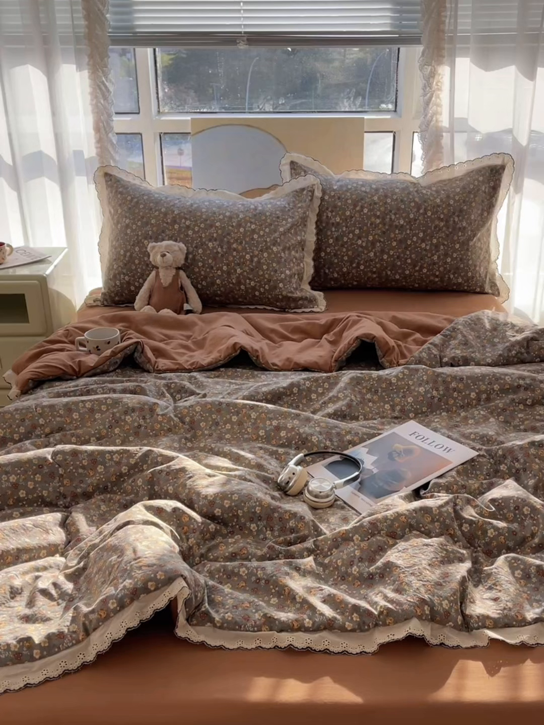 91家纺网 家纺一手货源 找家纺 （总）宝士康家纺 2026新款10A抗菌全棉黑色花边云朵棉单夏被/夏被四件套