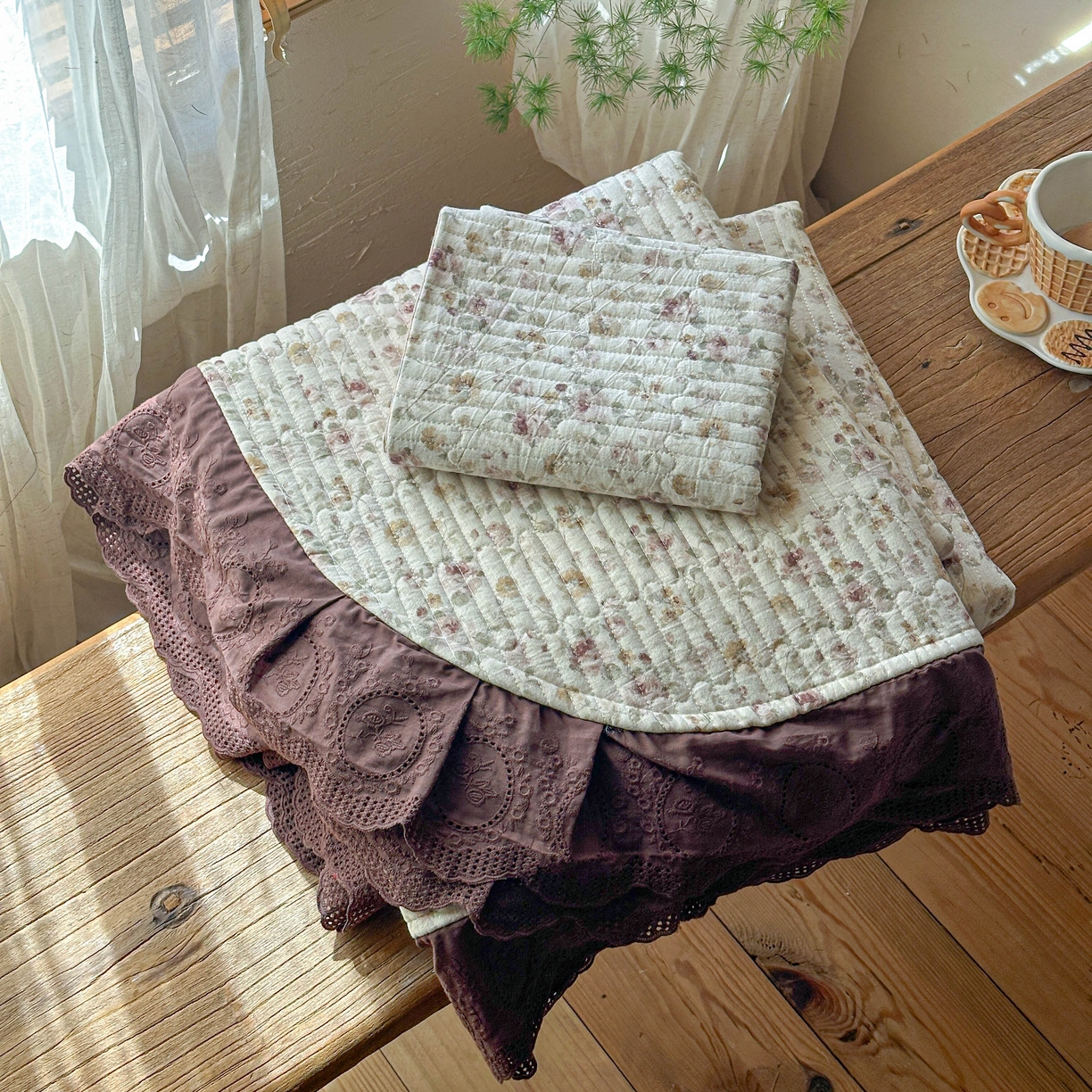 孑寐家纺 2026新款亲肤舒适全棉棉麻床盖四件套 春日絮语