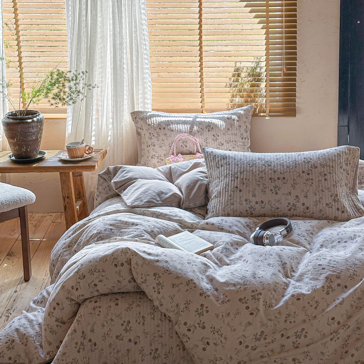 91家纺网 家纺一手货源 找家纺 孑寐家纺 2026新款亲肤舒适全棉棉麻床盖四件套 红唇之吻