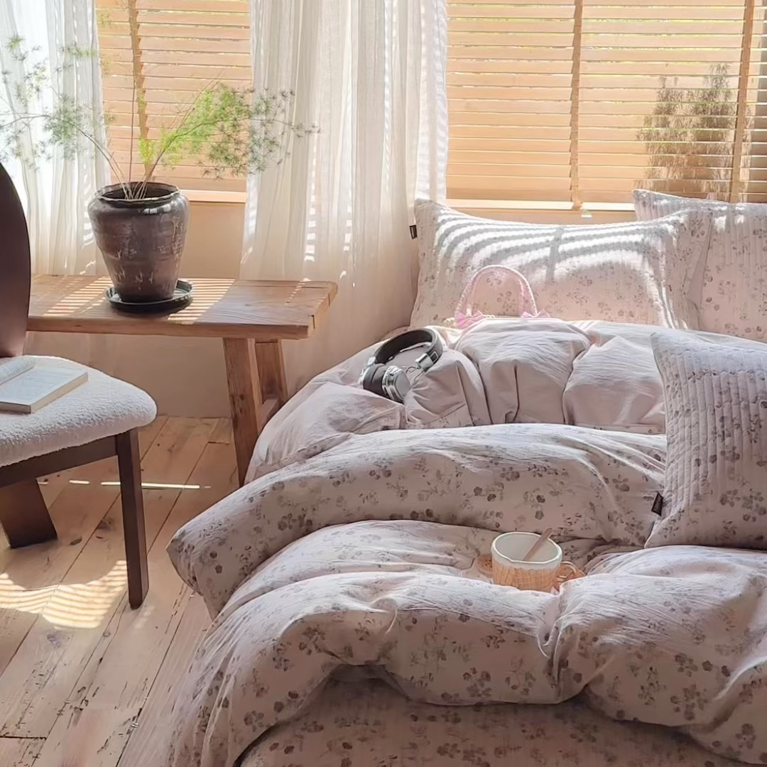 91家纺网 家纺一手货源 找家纺 孑寐家纺 2026新款亲肤舒适全棉棉麻床盖四件套 红唇之吻