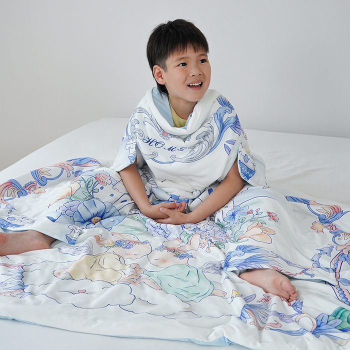 91家纺网 家纺一手货源 找家纺 （总）小燕燕家纺  2026年新款儿童春夏款a类空调被夏凉被双温被宝宝防踢被锦氨凉感拥抱被