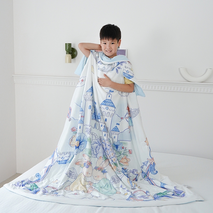 91家纺网 家纺一手货源 找家纺 （总）小燕燕家纺  2026年新款儿童春夏款a类空调被夏凉被双温被宝宝防踢被锦氨凉感拥抱被