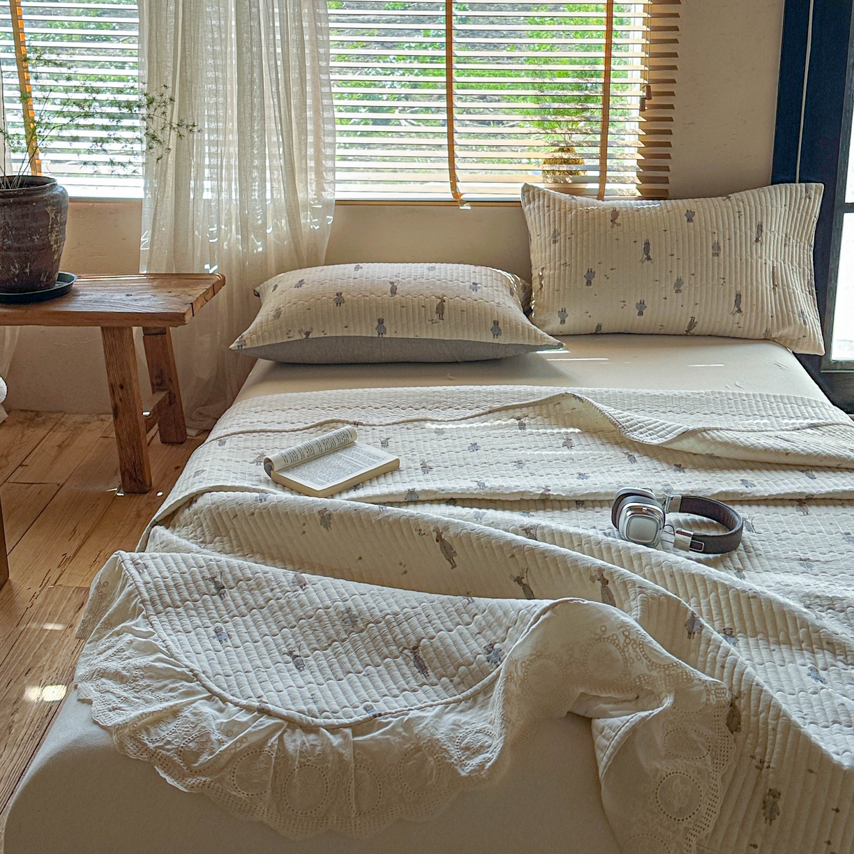 91家纺网 家纺一手货源 找家纺 孑寐家纺 2026新款亲肤舒适全棉棉麻床盖四件套 假日乐园