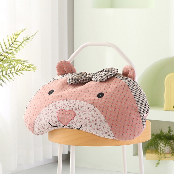 91家纺网 家纺一手货源 找家纺 （总）蔻眠 米洛熊-全棉刺绣卡通荞麦护颈枕头儿童学生荞麦枕芯