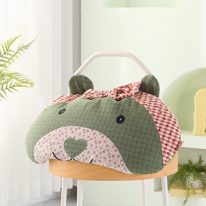 91家纺网 家纺一手货源 找家纺 （总）蔻眠 米洛熊-全棉刺绣卡通荞麦护颈枕头儿童学生荞麦枕芯