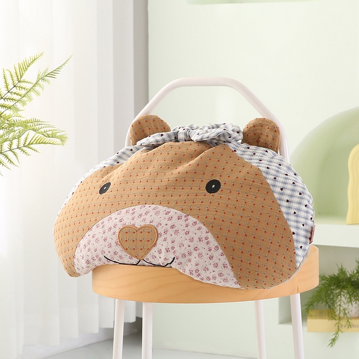 蔻眠 米洛熊-全棉刺绣卡通荞麦护颈枕头儿童学生荞麦枕芯 米洛熊-米色