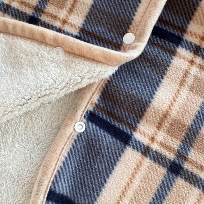 91家纺网 家纺一手货源 找家纺 丹本家纺 2026新款跨境电商爆款多功能办公室午休毯礼品毯可穿披肩盖毯毛毯毯子 蓝咖