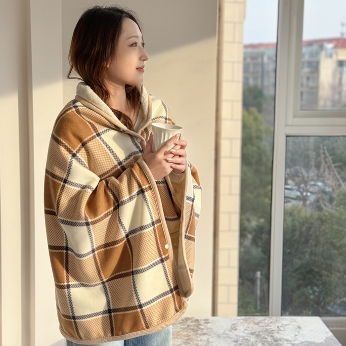 91家纺网 家纺一手货源 找家纺 丹本家纺 2026新款跨境电商爆款多功能办公室午休毯礼品毯可穿披肩盖毯毛毯毯子 奶咖