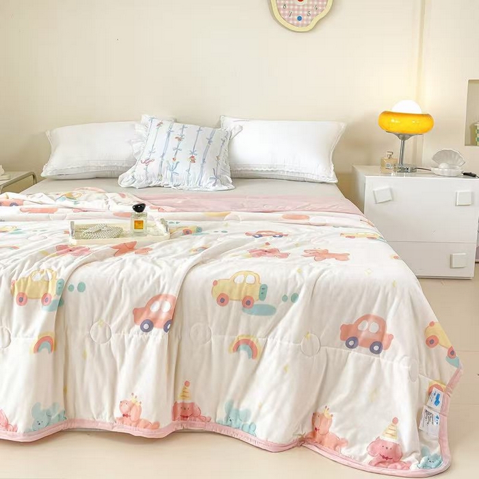 91家纺网 家纺一手货源 找家纺 （总）禹祥家纺 2026新款凉感丝夏凉被冰淇淋印花夏被空调被夏季薄被子直播爆款