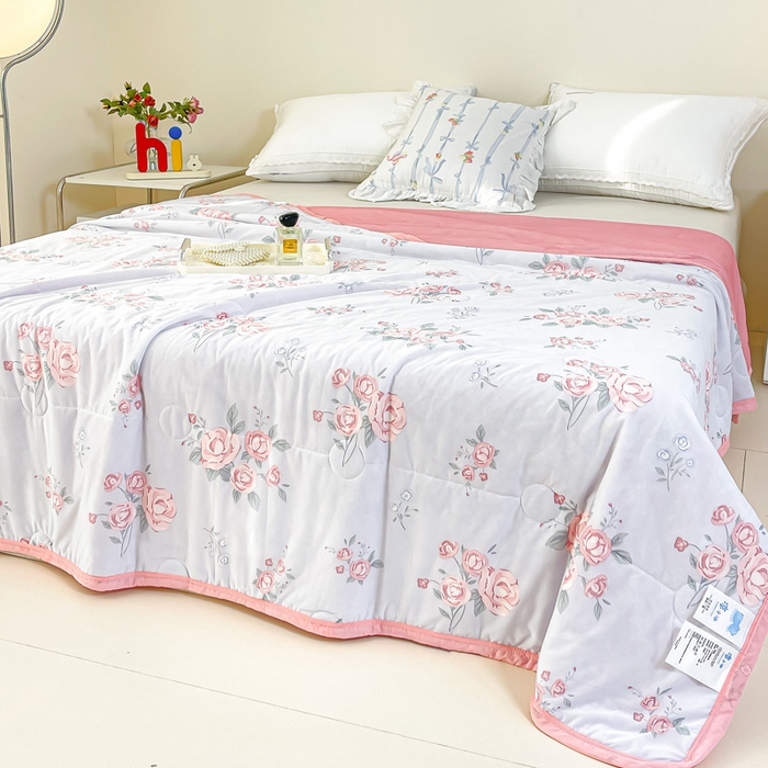 91家纺网 家纺一手货源 找家纺 禹祥家纺 2026新款凉感丝夏凉被冰淇淋印花夏被空调被夏季薄被子直播爆款 繁花