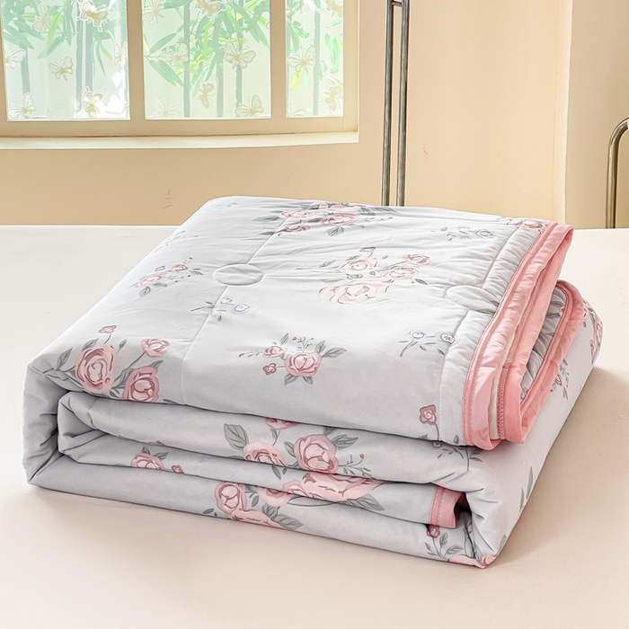 91家纺网 家纺一手货源 找家纺 禹祥家纺 2026新款凉感丝夏凉被冰淇淋印花夏被空调被夏季薄被子直播爆款 繁花