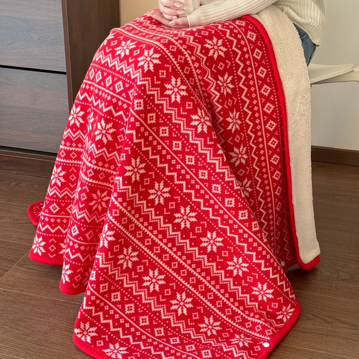 91家纺网 家纺一手货源 找家纺 丹本家纺 2026新款跨境电商爆款多功能办公室午休毯礼品毯可穿披肩盖毯毛毯毯子 雪花