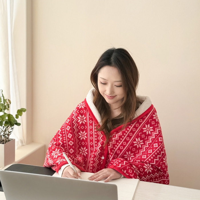 91家纺网 家纺一手货源 找家纺 丹本家纺 2026新款跨境电商爆款多功能办公室午休毯礼品毯可穿披肩盖毯毛毯毯子 雪花