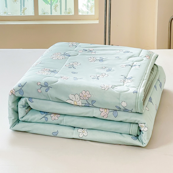 91家纺网 家纺一手货源 找家纺 禹祥家纺 2026新款凉感丝夏凉被冰淇淋印花夏被空调被夏季薄被子直播爆款 花草派对