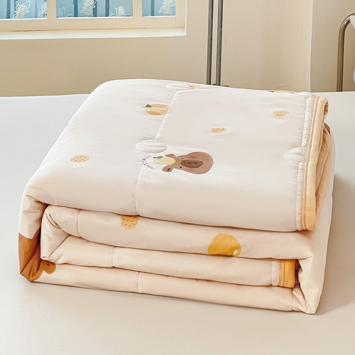 91家纺网 家纺一手货源 找家纺 禹祥家纺 2026新款凉感丝夏凉被冰淇淋印花夏被空调被夏季薄被子直播爆款 卡皮巴拉