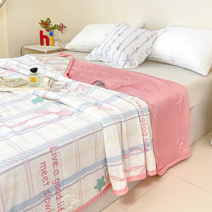 91家纺网 家纺一手货源 找家纺 禹祥家纺 2026新款凉感丝夏凉被冰淇淋印花夏被空调被夏季薄被子直播爆款 少女梦