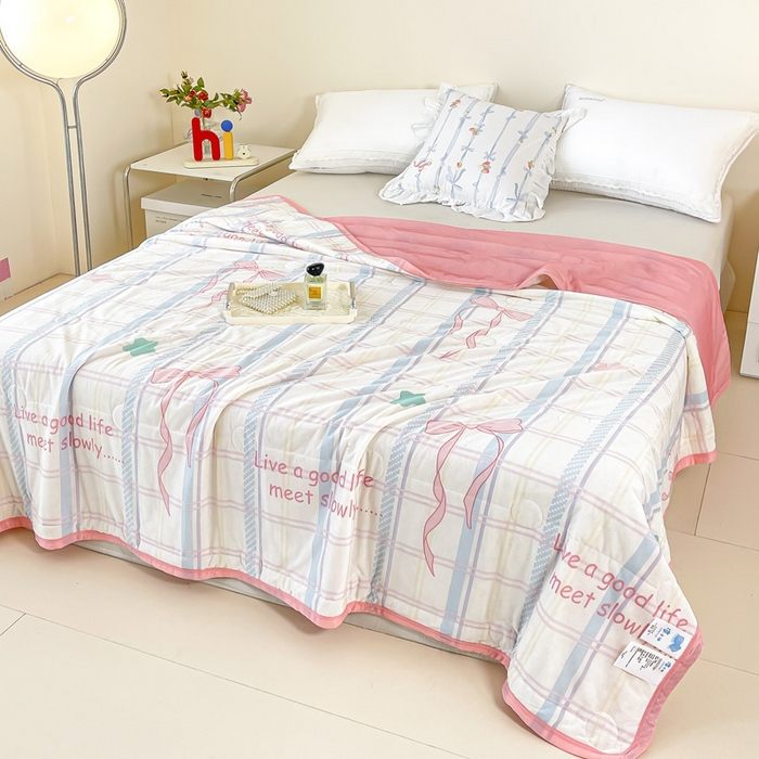 91家纺网 家纺一手货源 找家纺 禹祥家纺 2026新款凉感丝夏凉被冰淇淋印花夏被空调被夏季薄被子直播爆款 少女梦