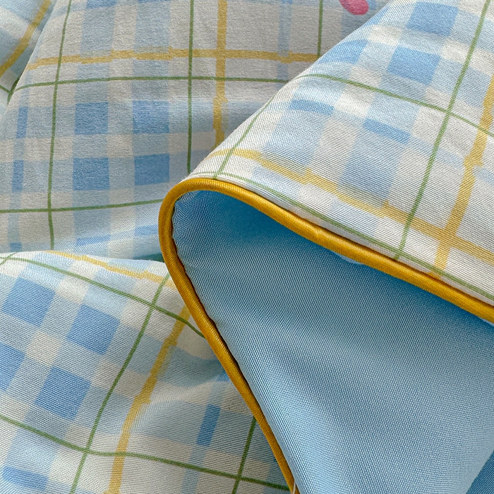 91家纺网 家纺一手货源 找家纺 桔禾家纺 2026水洗皱皱纱夏被  宅妹蓝猫