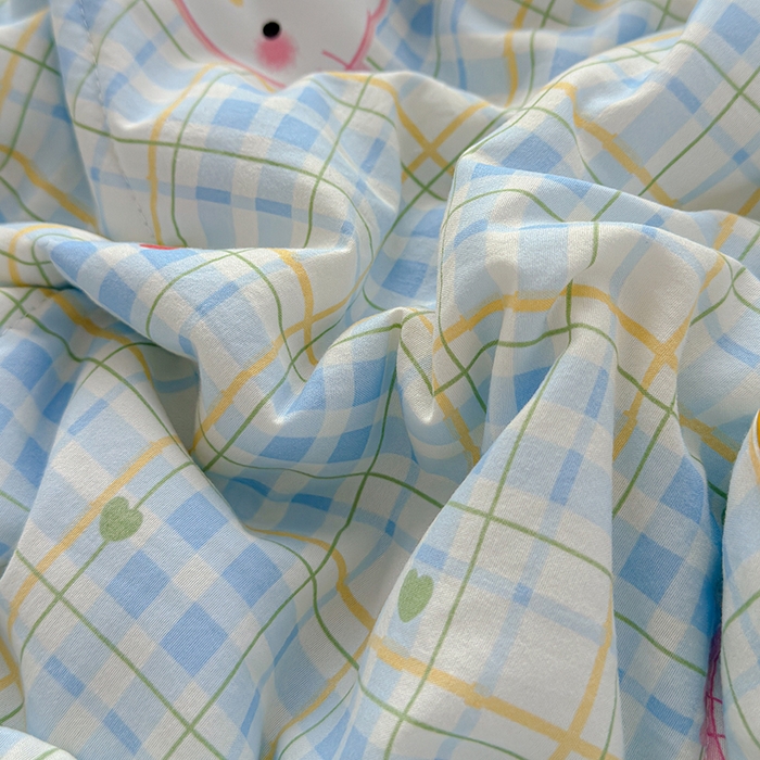 91家纺网 家纺一手货源 找家纺 桔禾家纺 2026水洗皱皱纱夏被  宅妹蓝猫