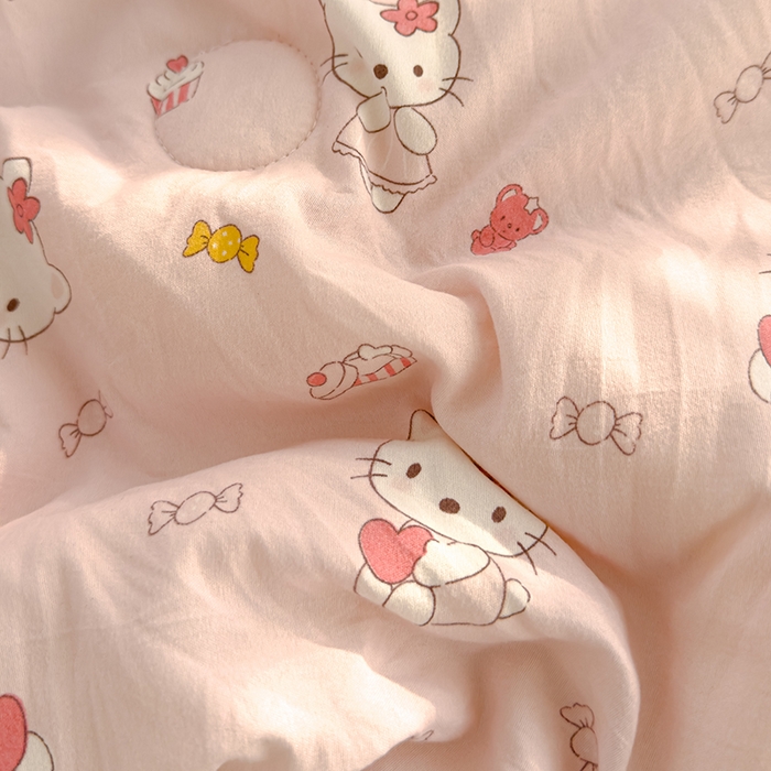 91家纺网 家纺一手货源 找家纺 桔禾家纺 2026水洗皱皱纱夏被  KT猫