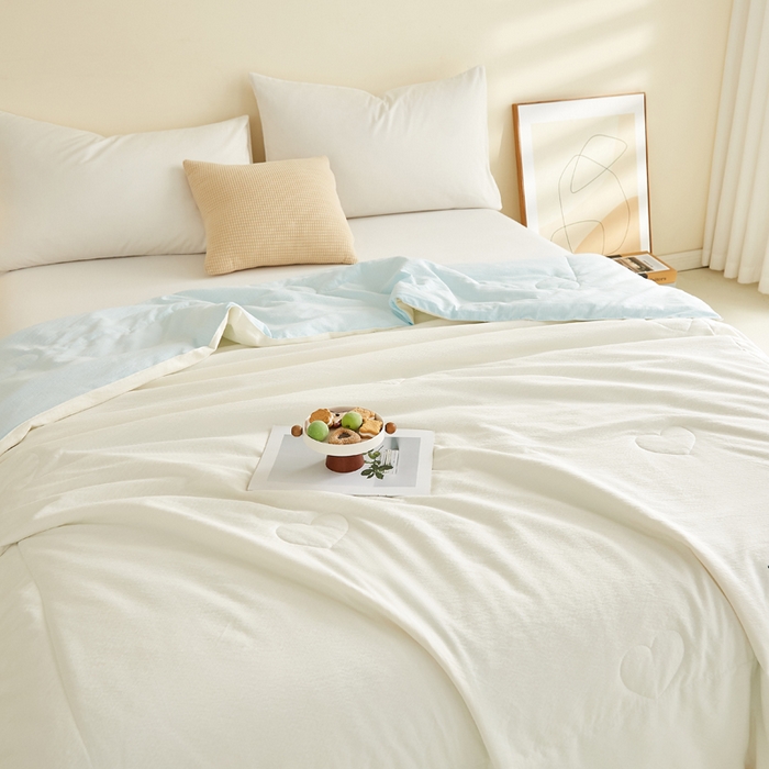 91家纺网 家纺一手货源 找家纺 蓝冰家纺 2026新款泡芙棉夏被夏凉被空调被 白拼蓝