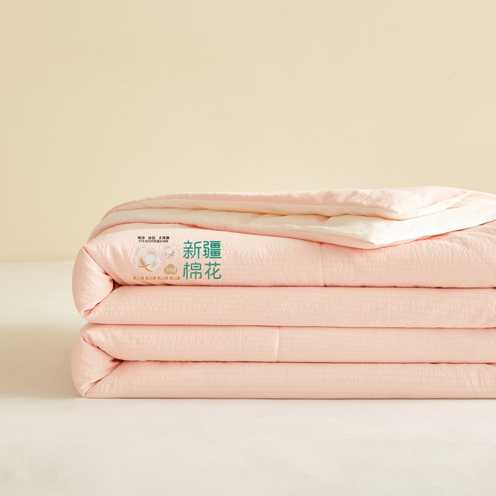 蓝冰家纺 2026新款泡芙棉夏被夏凉被空调被 粉拼白