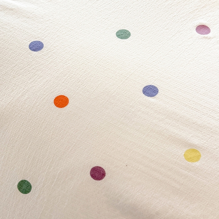 91家纺网 家纺一手货源 找家纺 唐人居 2026春夏新款皱皱水洗棉花边床盖四件套 彩色波点