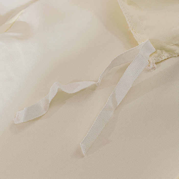 91家纺网 家纺一手货源 找家纺 恩和家纺 2026新款弹力揪花白纱飞边床单款床裙款三四件套 奶白