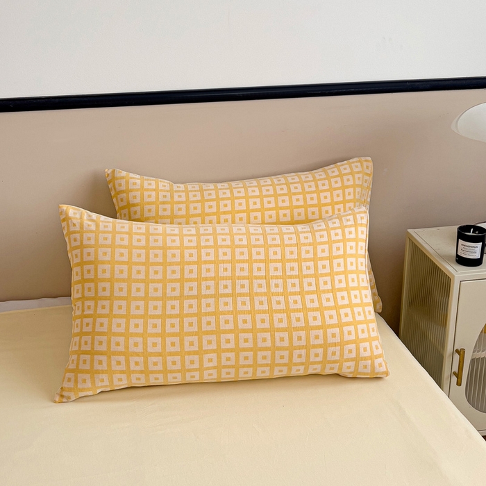 91家纺网 家纺一手货源 找家纺 （总）小懒猪 2026秋冬新款全棉纯棉色织水洗棉华夫格四件套-魔方系列