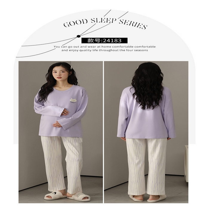 91家纺网 家纺一手货源 找家纺 （总）洛兰沙家居馆 春秋带胸垫纯棉月子服新款孕妇甜美可爱哺乳吸汗透气哺乳睡衣